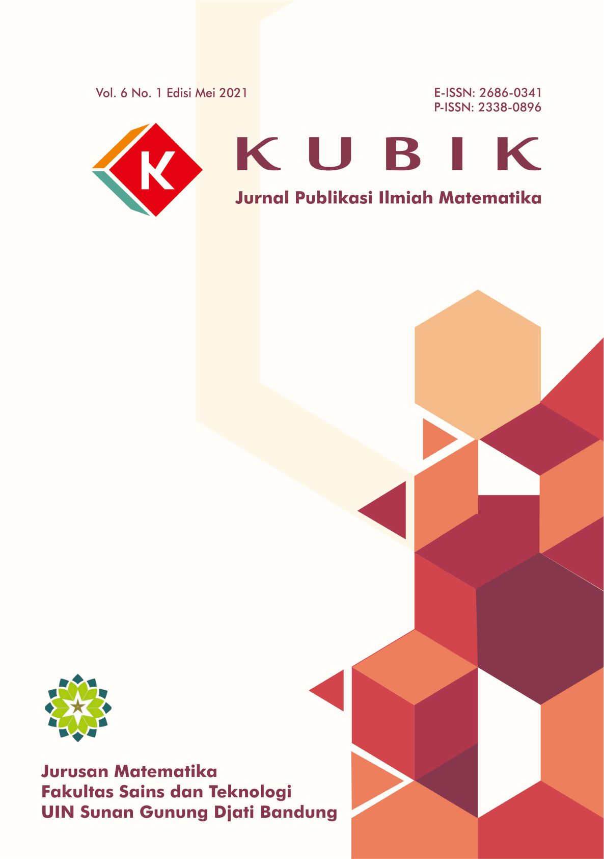 Jurnal Matematika yang meliputi bidang Aljabar, Analisis, Graf, Geometri, Matematika Keuangan, Statistika Terapan, Matematika Industri, Kecerdasan Komputasi, Diterbitkan oleh Jurusan Matematika Fakultas Sains dan Teknologi UIN Sunan Gunung Djati Bandung